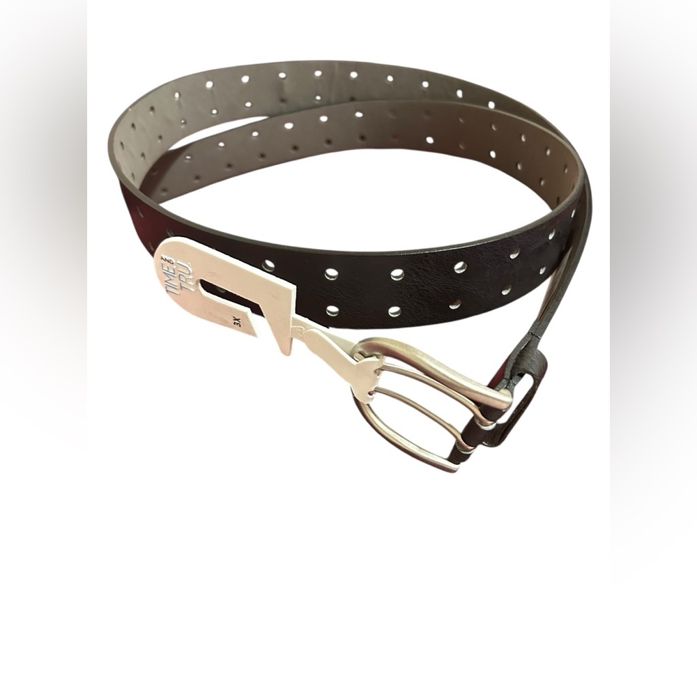 Time and Tru Black Perforated Belt